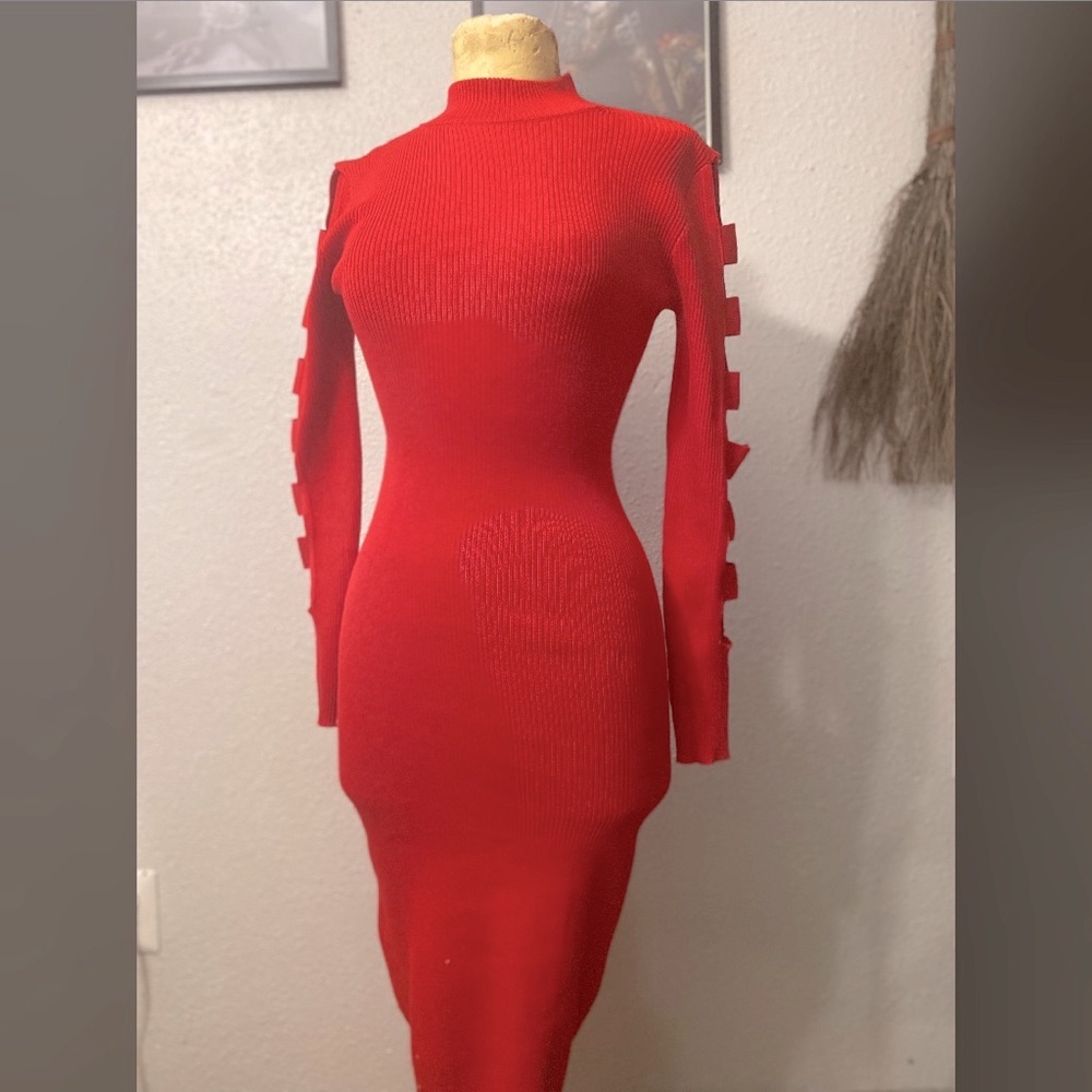 No Boundaries long sleeve form fitting sweater dress